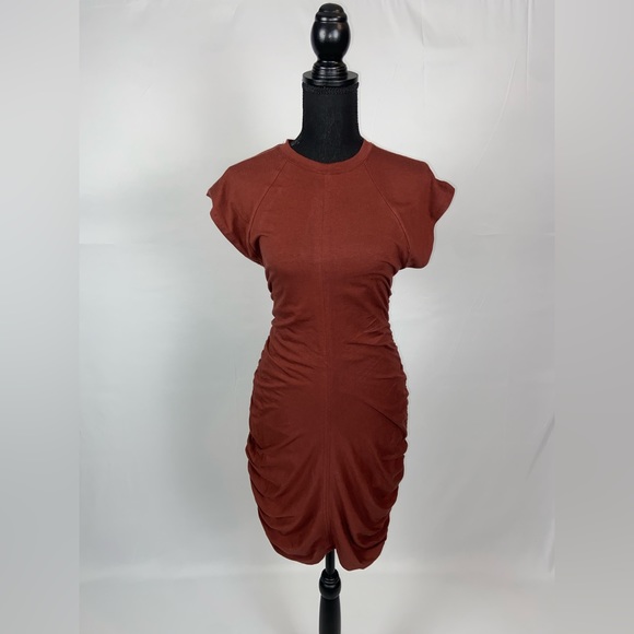 Athleta Small Dress Bodycon Stretch Burgundy Short Sleeve. - Picture 3 of 13